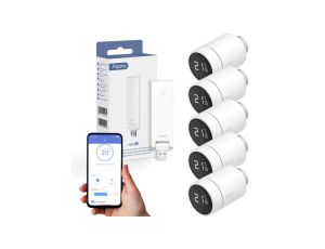 5x Głowica termostatyczna E1 + Centrala Sterująca Hub E1 termostat + bramka, Zigbee 3.0 Zestaw Aqara
