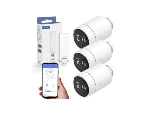 3x Głowica termostatyczna E1 + Centrala Sterująca Hub E1 termostat + bramka, Zigbee 3.0 Zestaw Aqara