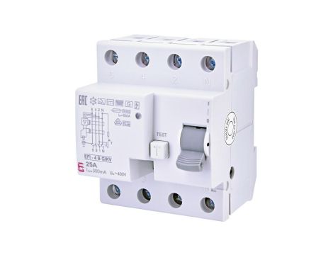 Wyłącznik różnicowoprądowy Typ B, krótkozwłoczny EFI-4 B G/KV 25/0.3