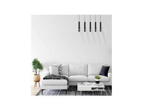 Lampa Listwa ze spotami GU10 Czarny z serii MONTI długa listwa, industrialny reflektor do salonu K-4555 Kaja Lighting