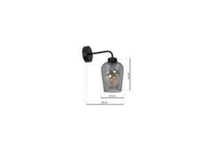 Lampka nocna SANTANA BLACK z czarnym kloszem z tkaniny na E27 16047 TK Lighting