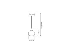 Lampa sufitowa z 4 kloszami z przezroczystego szkła i złotym stelażem FAIRY 10070 TK Lighting