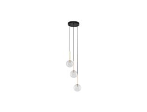 Lampa wisząca na okrągłej rozecie ze szklanymi kulami NILOSczarno-złota 3xG9 5942 TK Lighting