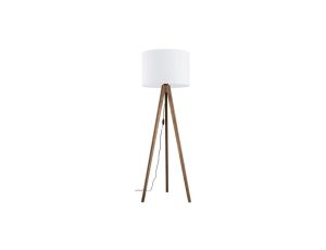 Lampa podłogowa z drewnianymi nogami w kolorze orzecha z białym abażurem GRAND 16003 TK Lighting