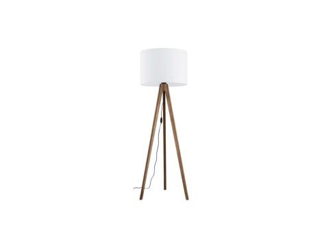 Lampa podłogowa z drewnianymi nogami w kolorze orzecha z białym abażurem GRAND 16003 TK Lighting