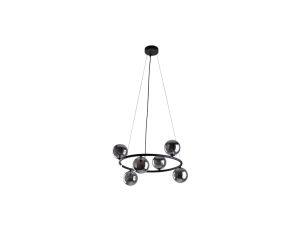 Lampa wisząca z kloszami na obręczy ANABELLE czarna 6xG9 6843 TK Lighting