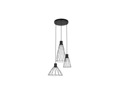Lampa wisząca MODESTO czarna z trzema zwisami na okrągłej rozecie 10187 TK Lighting