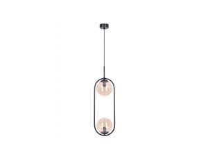 Lampa wisząca na E14 z dwoma szklanym bursztynowymi kloszami K-5121 Kaja Lighting