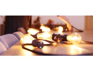 Lampa ogrodowa ANA 220cm, dwuramienna, białe klosze, chromowana podstawa K-LP270-2200 Kaja Lighting