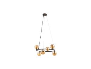 Lampa wisząca z brązową obręczą i szklanymi kloszami ANABELLE 6571 TK Lighting