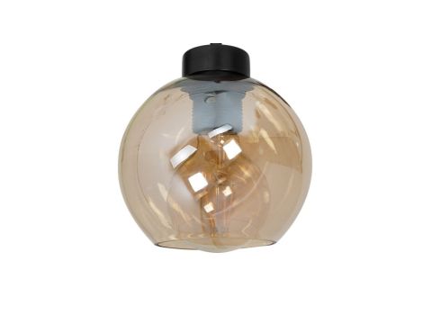 Kinkiet ścienny ISLA z czarno-złota z szklanym białym kloszem K-4916 Kaja Lighting