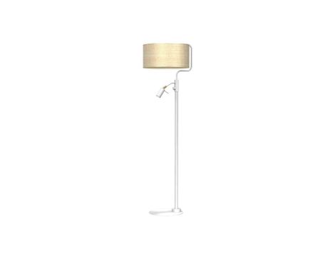 Lampa podłogowa MARSHALL WHITE / RATTAN 1xE27 + 1x mini GU10 MLP7492 Milagro