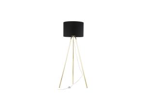 Lampa podłogowa na czarnym trójnogu w złotym kolorze na E27 czarny abażur UMBERTO 6635 TK Lighting