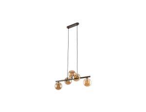 Lampa wisząca z kulistymi kloszami bursztyniowe szkło ESTERA 5xG9 6105 TK Lighting