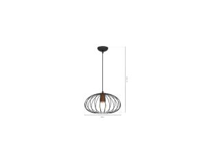 Lampa wisząca CAIRO kolor Czarny / jasne drewno 4895 TK Lighting