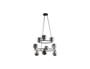 Lampa wisząca ze szklanymi, grafitowymi kloszami ANABELLE 6845 9xG9 TK Lighting