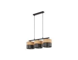 Lampa wisząca NICOL 3 - punktowa czarny/dąb naturalny 4801 TK Lighting