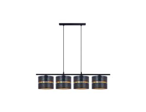 Lampa wisząca czarna ZIMBO, listwa sufitowa, cztery abażury K-5223 Kaja Lighting