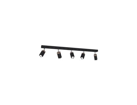 Lampa sufitowa SOLO SAWN BLACK / PATINATED WOOD 5x mini GU10 MLP7474 Milagro