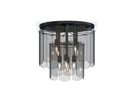 Lampa sufitowa NIRA czarny, szklany przydymiany klosz, źródło 8*E14 - MX3523-8M-EBCN Zuma Line
