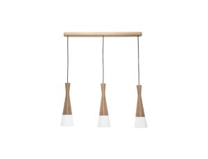 Lampa wisząca CONE kolor brązowy/biały drewno/tkanina, 3xGU10 IP20 8511303 Zuma Line