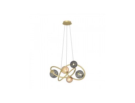 Lampa wisząca ARLON kolor złoty mat/dymne szare szkło, bursztynowe szkło metal/szkło, 5xG9 IP20 MD4922-5-EGBDN Zuma Line