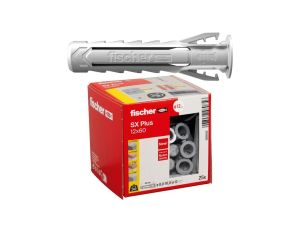 Kołki rozporowe uniwersalne SX Plus 12x60mm do wszystkich pełnych materiałów FISCHER 25szt
