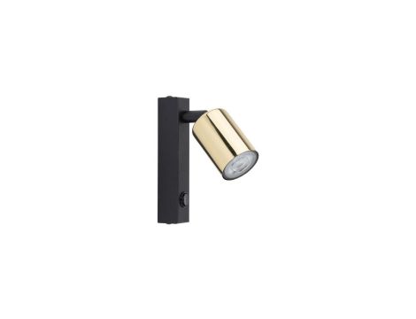 Kinkiet z włącznikiem czarno-złoty 1xGU10 TOP GOLD 6087 TK Lighting