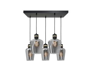 Podwójny kinkiet ścienny czarno-złoty z abażurem z serii SASTO K-4338 Kaja Lighting