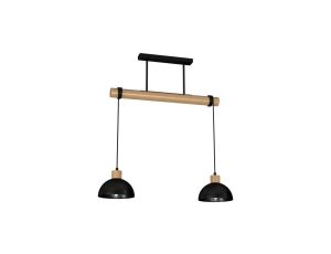 Lampa wisząca ERIK Black/Wood 2xE27 MLP7225 Milagro