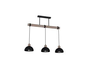 Lampa wisząca ERIK Sawn black/Patinated wood 3XE27 MLP7640 Milagro