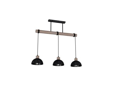 Lampa wisząca ERIK Sawn black/Patinated wood 3XE27 MLP7640 Milagro