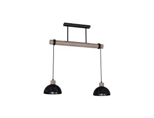Lampa wisząca ERIK Sawn black/Patinated wood 2XE27 MLP7639 Milagro