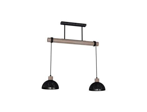 Lampa wisząca ERIK Sawn black/Patinated wood 2XE27 MLP7639 Milagro