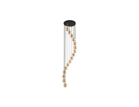 Lampa wisząca kaskadowa 16 kloszy AURORA Czarny / złoty 16xG9 6023 TK Lighting