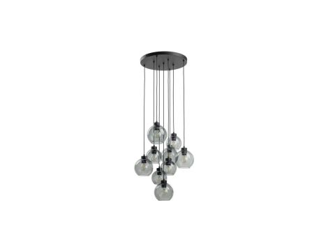 Lampa wisząca CUBUS grafit, okrągła rozeta z dziewięcioma szklanymi kloszami 10208 TK Lighting