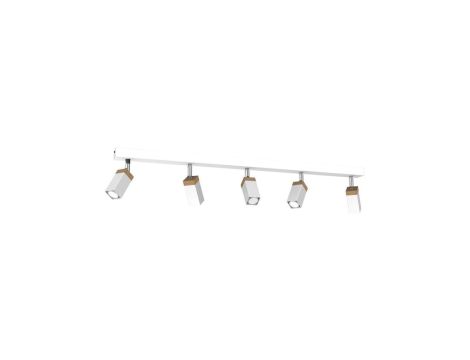 Lampa sufitowa SOLO SAWN WHITE / PATINATED WOOD 5x mini GU10 MLP7480 Milagro