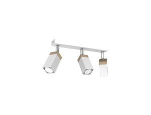 Lampa sufitowa SOLO SAWN WHITE / PATINATED WOOD 3x mini GU10 MLP7479 Milagro
