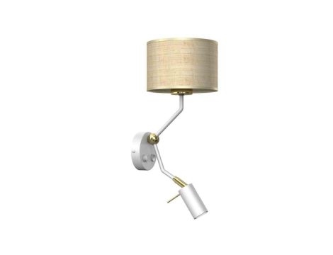 Kinkiet MARSHALL WHITE / RATTAN 1xE27 + 1x mini GU10 MLP7483 Milagro