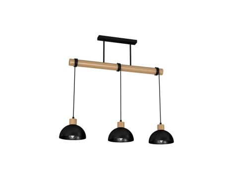 Lampa wisząca ERIK Black/Wood 3xE27 MLP7226 Milagro