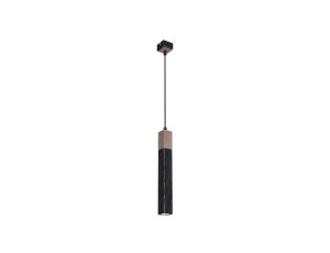 Lampa wisząca SOLO SAWN BLACK / PATINATED WOOD 1x mini GU10 MLP7469 Milagro