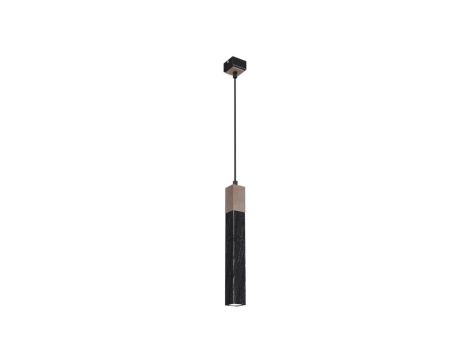 Lampa wisząca SOLO SAWN BLACK / PATINATED WOOD 1x mini GU10 MLP7469 Milagro
