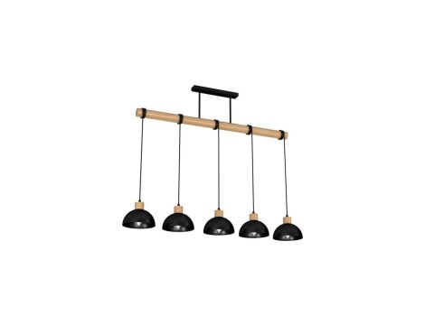 Lampa wisząca ERIK Black/Wood 5xE27 MLP7227 Milagro