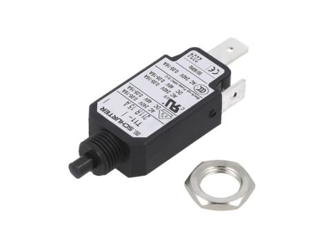 T11-211R-15A Wyłącznik nadprądowy Iznam: 15A Uznam: 240VAC 48VDC SPST Bieguny: 1
