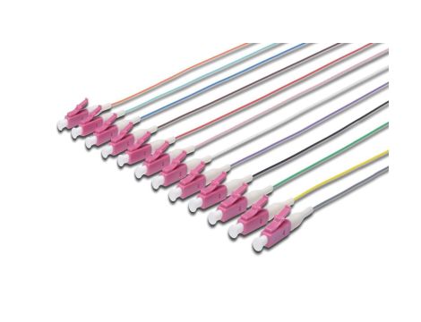 Pigtail światłowodowy 12szt, LC simplex, OM4 50/125, 2m, LSZH, 12 kolorów DK-25332-02-4