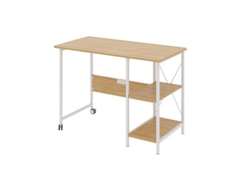 Biurko składane loftowe Maclean, wymiary: 107x45x75cm, max - 150 kg, z blatem, kolor jasny buk, MC-411 W