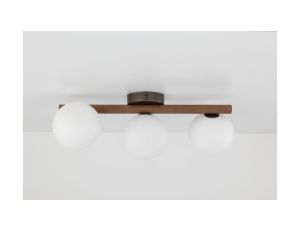 Lampa sufitowa ESTERA WOOD z listwą w kolorze orzech, szklane mleczne klosze 10269 TK Lighting