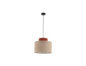 Lampa wisząca z dwukolorowym abażurem DUO JUTA BROWN 1xE27 3139 TK Lighting