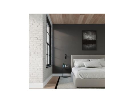 Lampa podłogowa AMOS z podwójnym abażurem czarno złotym, 164 cm na E27 K-5285 Kaja Lighting
