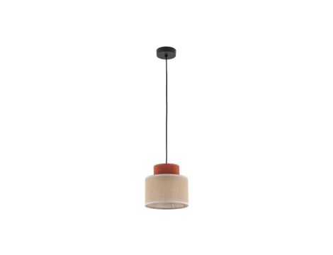 Lampa wisząca z dwukolorowym kloszem o średnicy 25cm DUO JUTA BROWN na E27 2785 TK Lighting